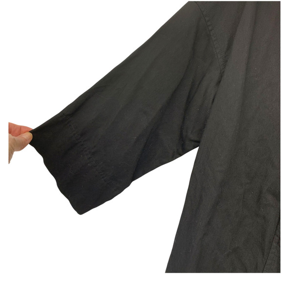 Oak + Fort Sz XS Black Tencel Kimono Jacket Topper Minimalist Capsule Wardrobe - Picture 5 of 8